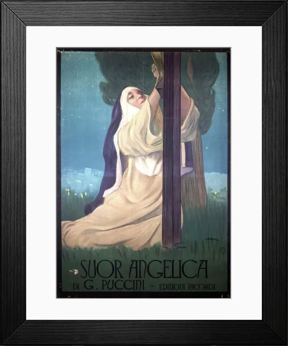 Framed Print : Poster for the opera Suor Angelica (Sister Angelica) by Giacomo Puccini, Metlicovitz, Leopoldo (1868-1944) Framed Print : Poster for the opera Suor Angelica (Sister Angelica) by Giacomo Puccini, Metlicovitz, Leopoldo (1868-1944)