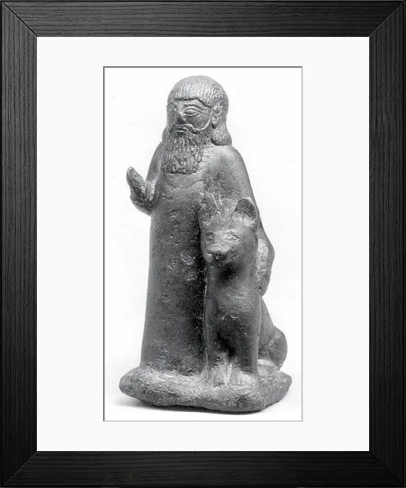 Framed Print : Man and dog ca. 8th-7th century B
