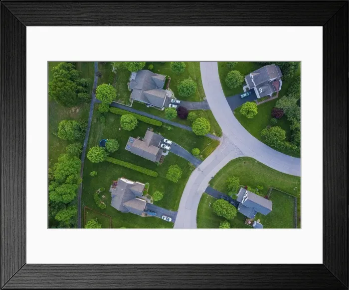 Framed Print : United States, Virginia, Aerial view of suburban houses Framed Print : United States, Virginia, Aerial view of suburban houses