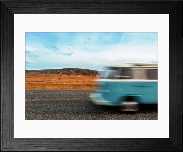 Framed Print : Blurred motion of bus driving along¶ÿState Highway 8 Framed Print : Blurred motion of bus driving along¶ÿState Highway 8