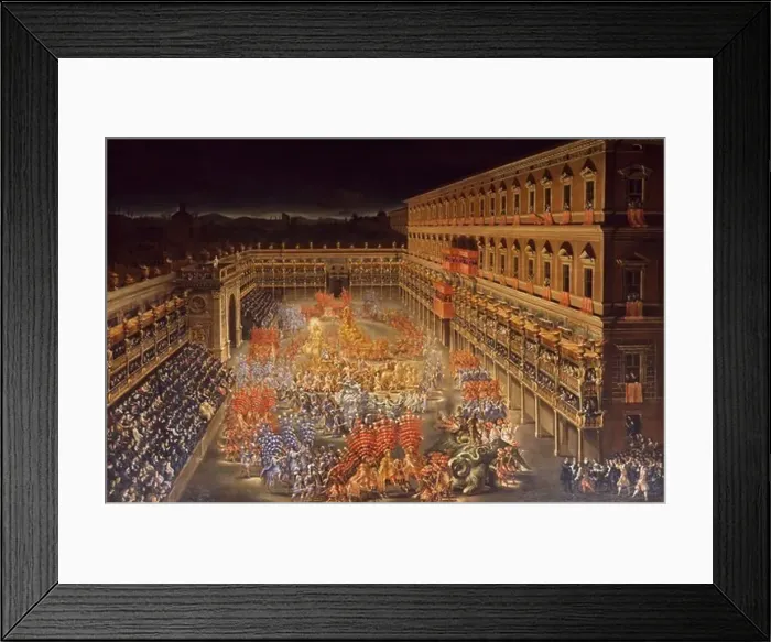 Framed Print : Carnival of 1656, carousel at Palazzo Barberini in honour of Christina of Sweden