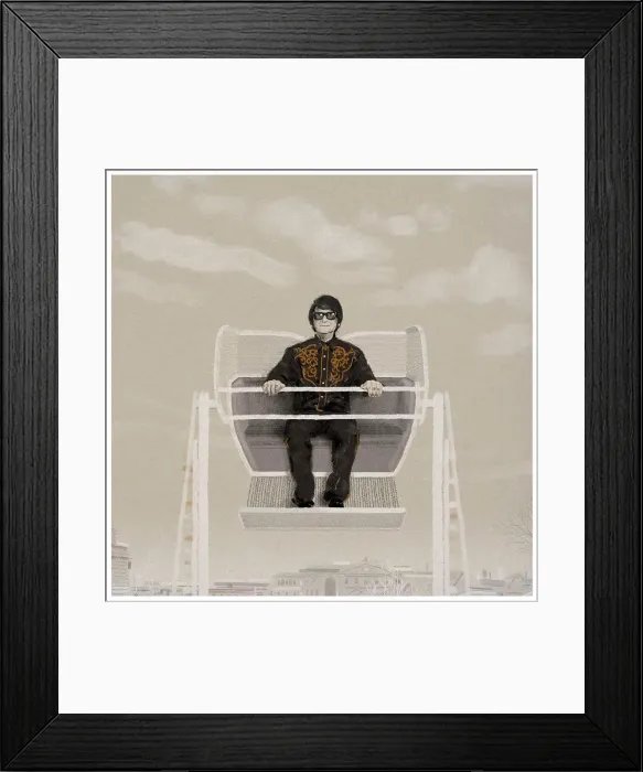 Framed Print : Roy Orbison sitting on ferris wheel chair Framed Print : Roy Orbison sitting on ferris wheel chair