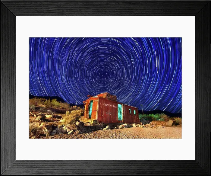 Framed Print : Long Exposure Time Lapse Image of the Night Stars Framed Print : Long Exposure Time Lapse Image of the Night Stars