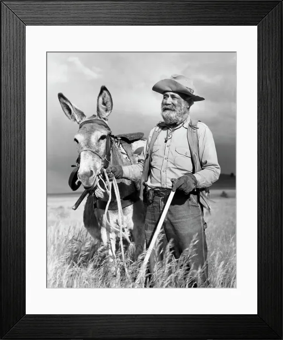 Framed Print : Miner with his donkey