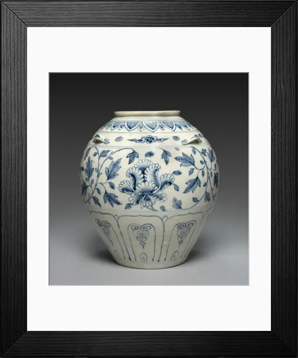 Framed Print : Storage Jar: Blue-and-White Ware, 1300s Framed Print : Storage Jar: Blue-and-White Ware, 1300s