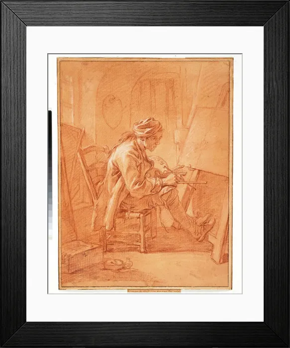 Framed Print : The Artist in His Studio. François Boucher (France)