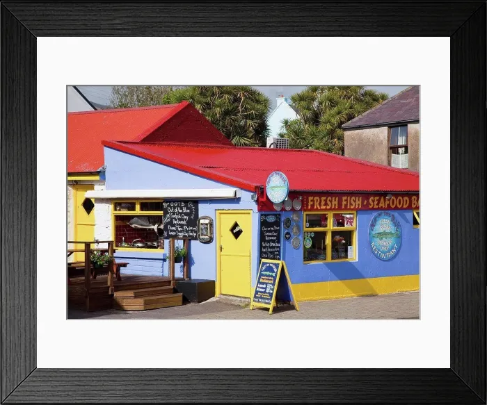 Framed Print : exterior of seafood restaurant, dingle, county kerry, ireland Framed Print : exterior of seafood restaurant, dingle, county kerry, ireland
