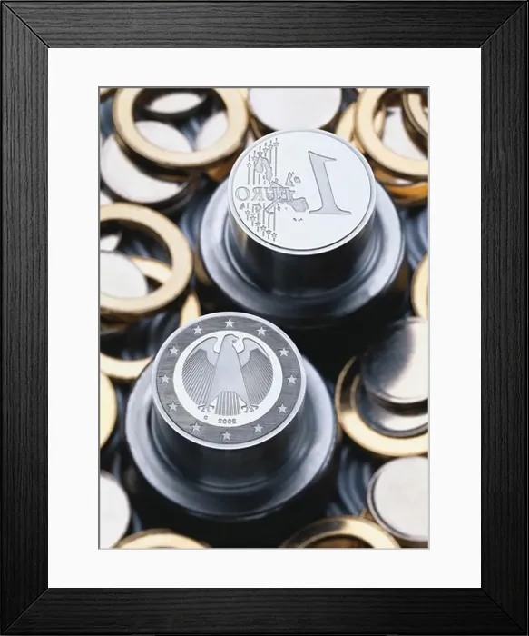 Framed Print : Stamping mold of one Euro coin Framed Print : Stamping mold of one Euro coin