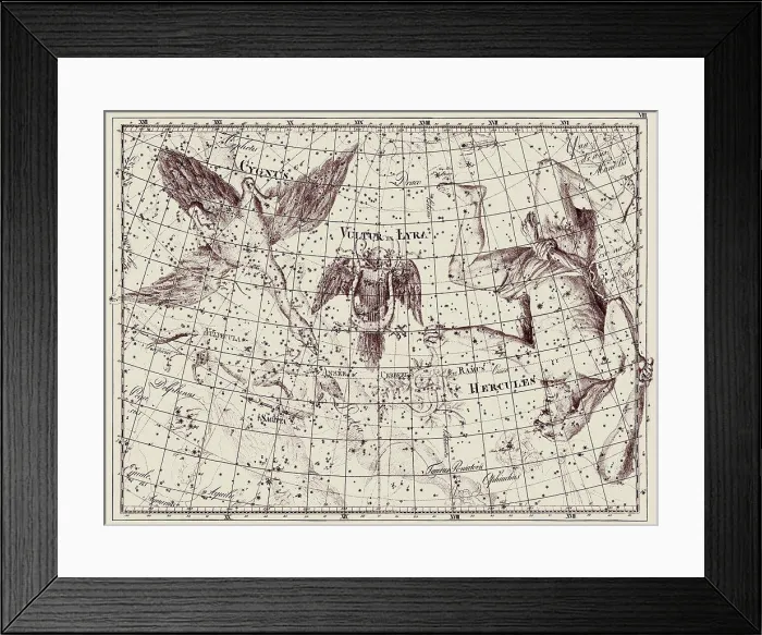 Framed Print : A representation of the constellations of Cygnus