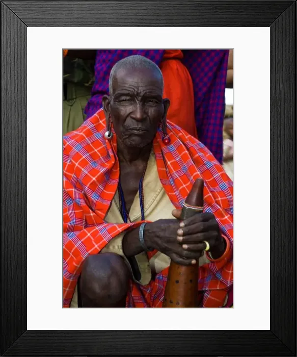 Framed Print : a maasai laibon, or senior elder
