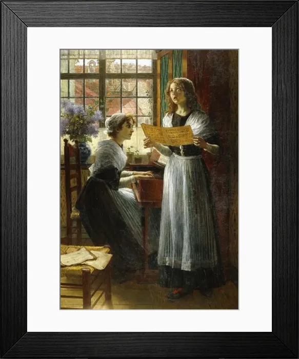 Framed Print : The Duet. Walter Firle (1859-1929). Oil on canvas. 127 x 87.5cm Framed Print : The Duet. Walter Firle (1859-1929). Oil on canvas. 127 x 87.5cm