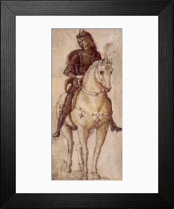 Framed Print : Armored Man on Horse, Circle of Pietro Perugino Framed Print : Armored Man on Horse, Circle of Pietro Perugino