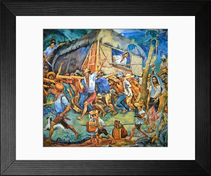 Framed Print : Carlos V. Francisco, Bayaniham, 1961-62. Oil on canvas