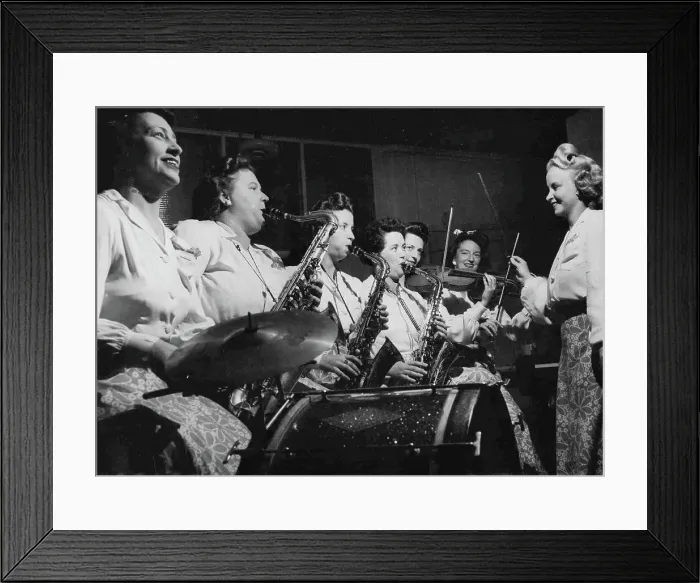 Framed Print : Musicians -- Seven members of the Trocadero Girls Orchestra Framed Print : Musicians -- Seven members of the Trocadero Girls Orchestra