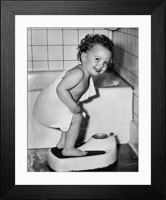 Framed Print : Weight's right - and remember, healthy children eat just an much as they need Framed Print : Weight's right - and remember, healthy children eat just an much as they need