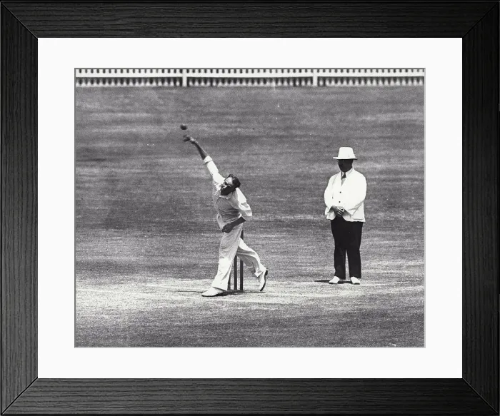 Framed Print : Don Bradman bowling. February 01, 1934 Framed Print : Don Bradman bowling. February 01, 1934