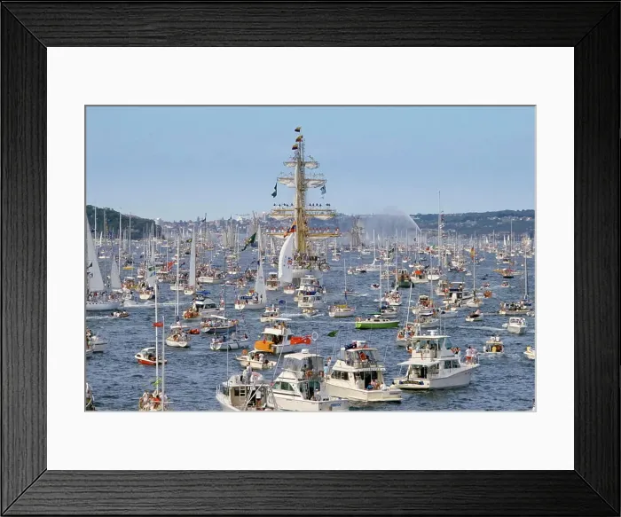 Framed Print : Tall Ships flotilla in Sydney Harbour for Australia's Bicentenary, 1988 Framed Print : Tall Ships flotilla in Sydney Harbour for Australia's Bicentenary, 1988