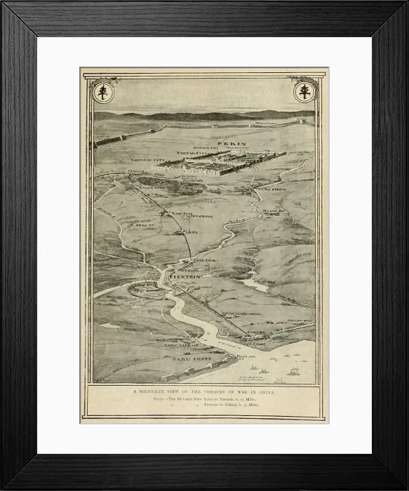 Framed Print : Bird's eye view of the theater of war in China during the Boxer Rebellion of 1900 Framed Print : Bird's eye view of the theater of war in China during the Boxer Rebellion of 1900