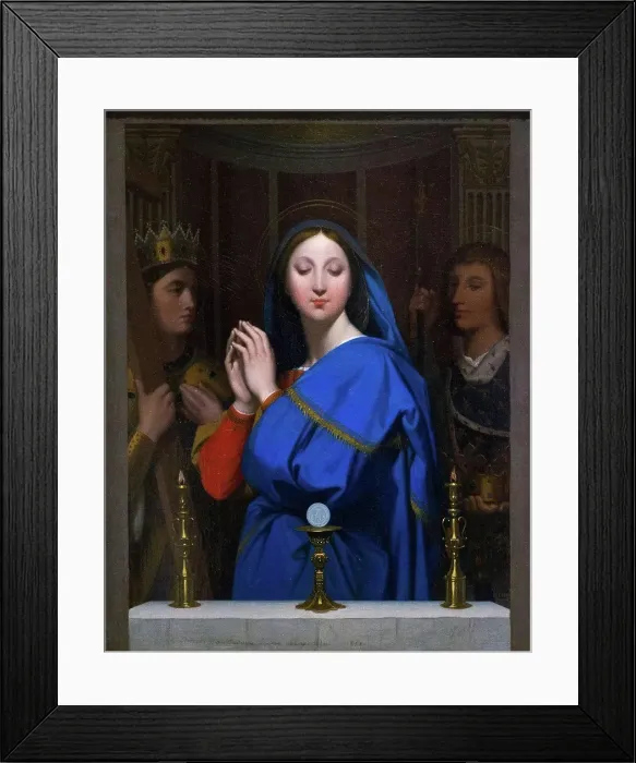 Framed Print : Jean-Auguste-Dominique Ingres; French; 1780-1867; The Virgin Adoring the Host; 1852; Oil on canvas Framed Print : Jean-Auguste-Dominique Ingres; French; 1780-1867; The Virgin Adoring the Host; 1852; Oil on canvas