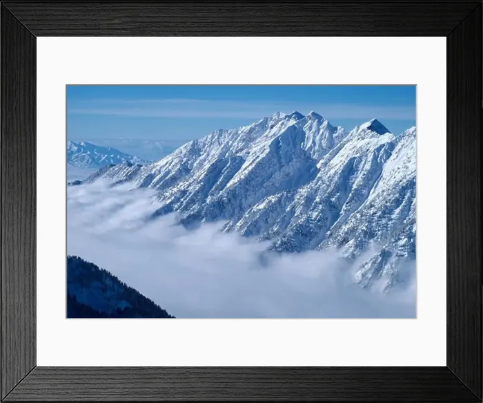 Framed Print : Sunrise Peak viewed from Gad Valley of Snowbird Resort in Little Cottonwood Canyon, Wasatch Mountains, Utah