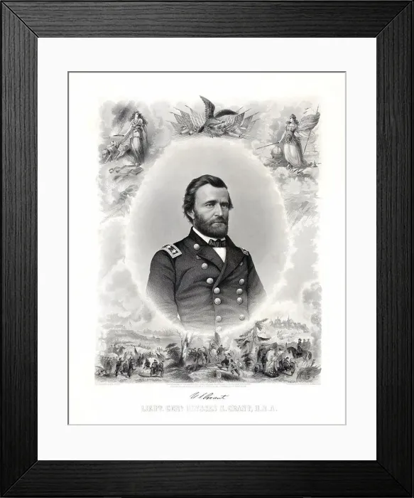 Framed Print : Lieut. General Ulysses S. Grant, Engraving by J.C. Buttre from a Photograph by Mathew B. Brady, 1865 Framed Print : Lieut. General Ulysses S. Grant, Engraving by J.C. Buttre from a Photograph by Mathew B. Brady, 1865