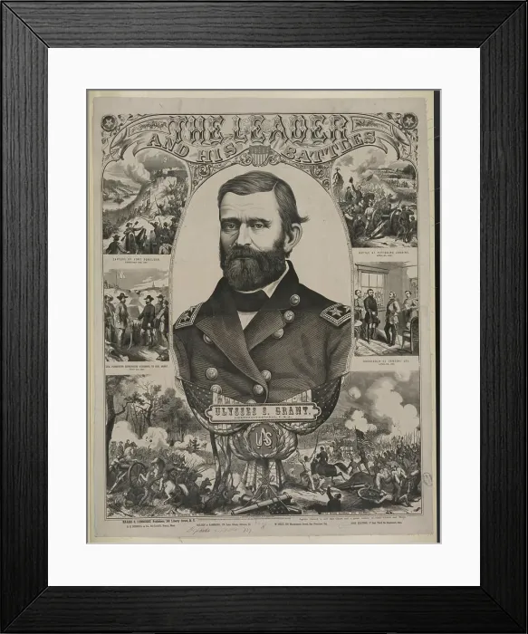 Framed Print : The leader and his battles - Ulysses S Framed Print : The leader and his battles - Ulysses S