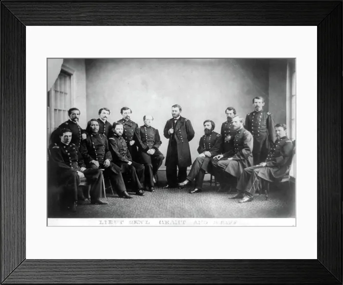 Framed Print : Lieut. Gen'l. Grant and staff. Title from item