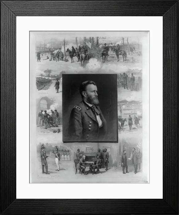 Framed Print : Grant from West Point to Appomattox / Thulstrup Framed Print : Grant from West Point to Appomattox / Thulstrup