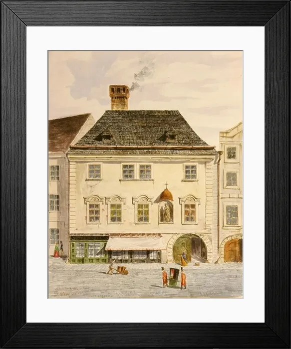 Framed Print : The house in Vienna, Austria, of Wolfgang Amadeus MOZART, 1756-1791, where he composed The Marriage of Figaro Framed Print : The house in Vienna, Austria, of Wolfgang Amadeus MOZART, 1756-1791, where he composed The Marriage of Figaro