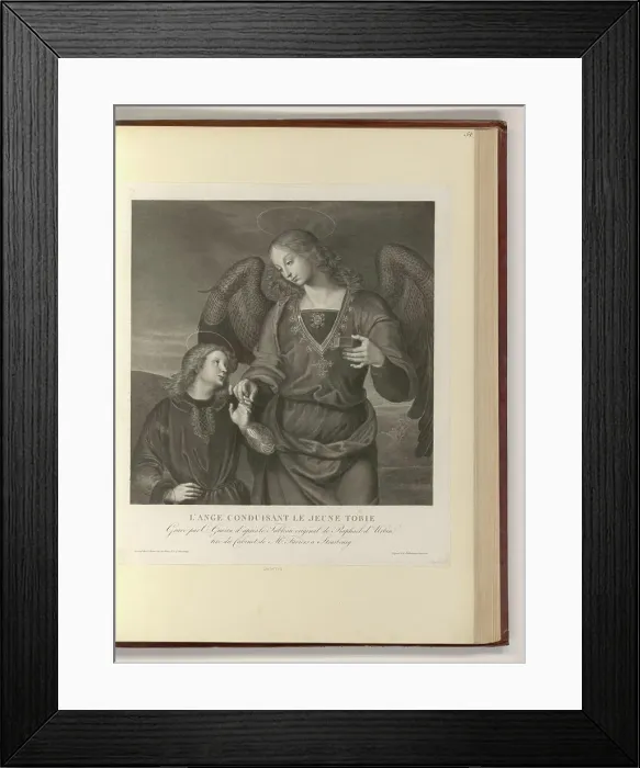 Framed Print : Christophe Guérin (Engraver) Tobias and the Archangel Raphael. Copper engraving, etching 1775-1831, 1775 / 1831 Framed Print : Christophe Guérin (Engraver) Tobias and the Archangel Raphael. Copper engraving, etching 1775-1831, 1775 / 1831
