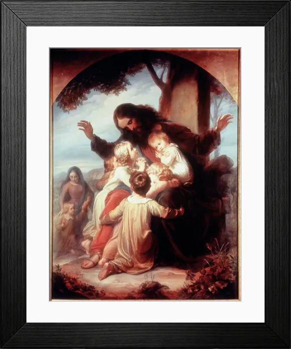 Framed Print : Jesus and the Children Hugo Vogel (1855-1920 German) Framed Print : Jesus and the Children Hugo Vogel (1855-1920 German)