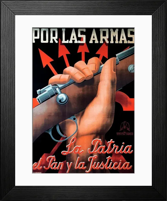 Framed Print : Spanish civil war nationalist (francoist) poster 1937