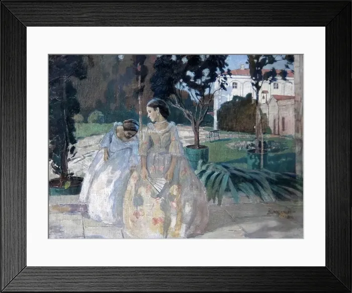 Framed Print : Tapestry by Victor Borisov-Musatov. Victor Elpidiforovich Borisov-Musatov (1870-1905) a Russian painter