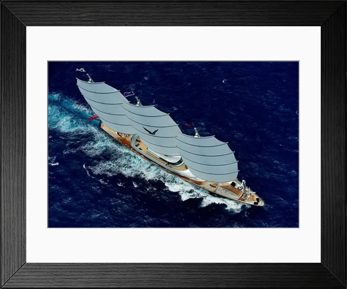 Framed Print : Aerial view of megayacht Maltese Falcon during the St Barth's Bucket 2007, St Barthelemy, Caribbean Framed Print : Aerial view of megayacht Maltese Falcon during the St Barth's Bucket 2007, St Barthelemy, Caribbean