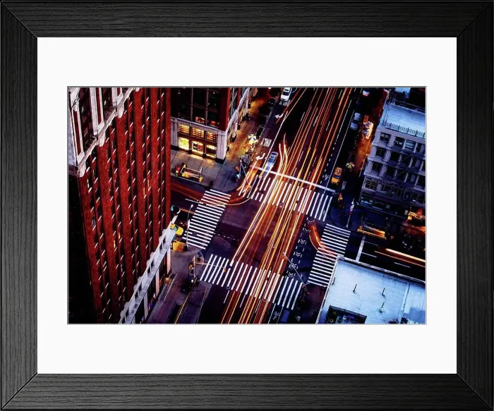 Framed Print : Aerial view of traffic driving on New York street, New York, United States Framed Print : Aerial view of traffic driving on New York street, New York, United States