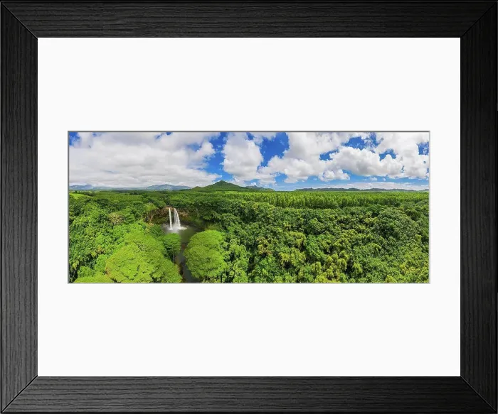 Framed Print : USA, Hawaii, Kauai, Wailua State Park, Wailua Falls, aerial view Framed Print : USA, Hawaii, Kauai, Wailua State Park, Wailua Falls, aerial view
