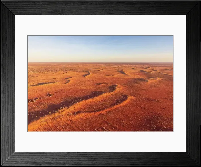 Framed Print : Australia, Northern Territory, Aerial view of desert landscape of Uluru-Kata Tjuta National Park