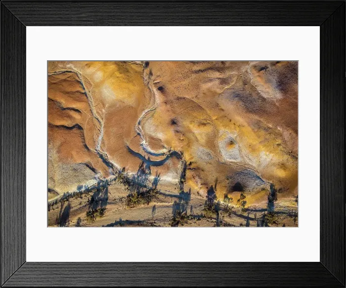 Framed Print : Birds eye view of Australian arid landscape from central South Australia Framed Print : Birds eye view of Australian arid landscape from central South Australia