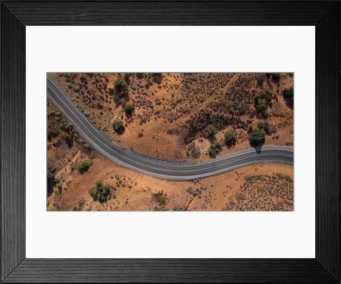 Framed Print : Drone aerial view of road in Utah Framed Print : Drone aerial view of road in Utah