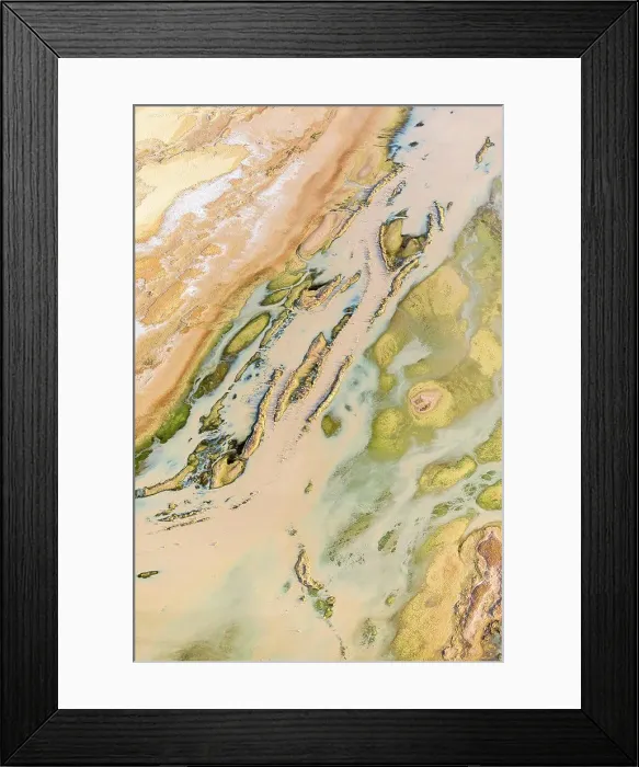 Framed Print : Abstract nature aerial view of Kati Thanda, Lake Eyre arid desert in Australia Framed Print : Abstract nature aerial view of Kati Thanda, Lake Eyre arid desert in Australia