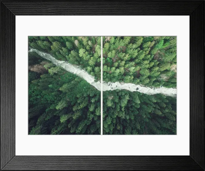 Framed Print : suspension bridge over forest from aerial view Framed Print : suspension bridge over forest from aerial view
