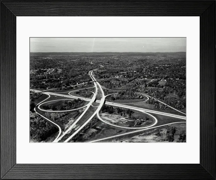 Framed Print : Vintage Photograph. Intersection of N.Y. State Thruway Framed Print : Vintage Photograph. Intersection of N.Y. State Thruway
