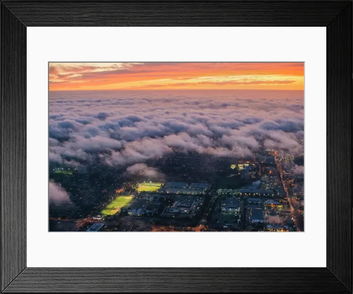 Framed Print : Aerial view of clouds over Los Angeles, California, USA Framed Print : Aerial view of clouds over Los Angeles, California, USA