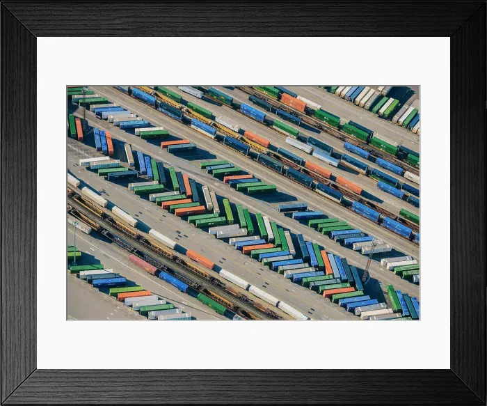 Framed Print : Shipping containers, aerial view Framed Print : Shipping containers, aerial view