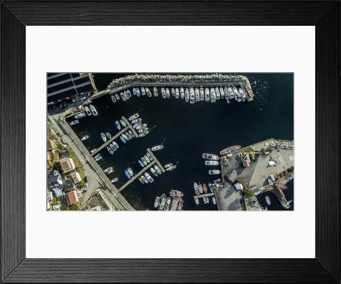 Framed Print : Overhead view of harbour, Drobak, Norway
