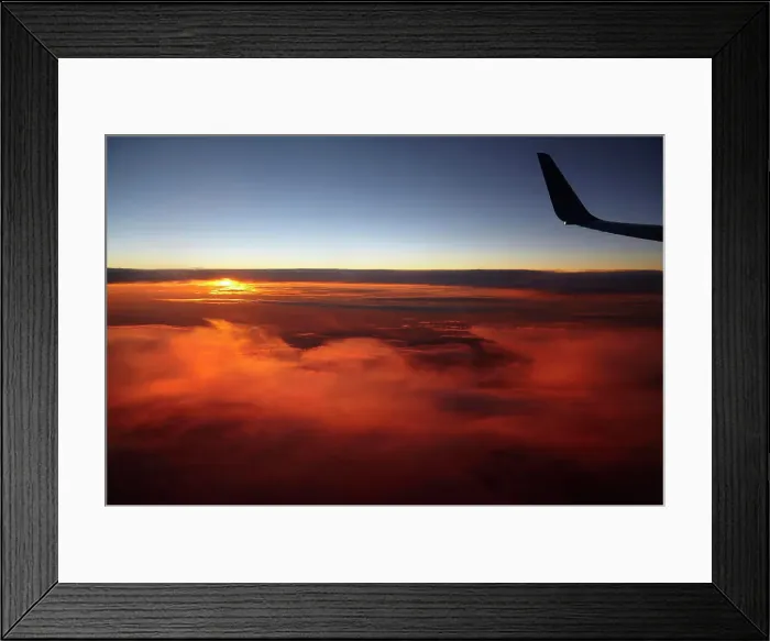 Framed Print : Aerial view of red sky at sunset, Fuerteventura, Spain Framed Print : Aerial view of red sky at sunset, Fuerteventura, Spain