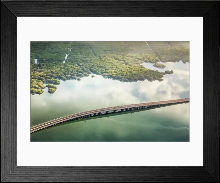 Framed Print : Aerial photo shot from plane flying from Bali to Singapore