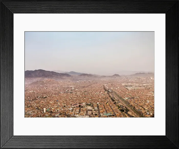 Framed Print : Aerial view of cityscape, Lima, Peru Framed Print : Aerial view of cityscape, Lima, Peru
