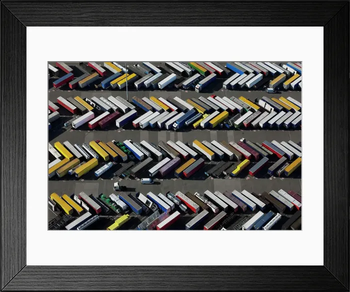 Framed Print : UK, Essex, Purfleet Docks, Aerial view of shipping containers Framed Print : UK, Essex, Purfleet Docks, Aerial view of shipping containers