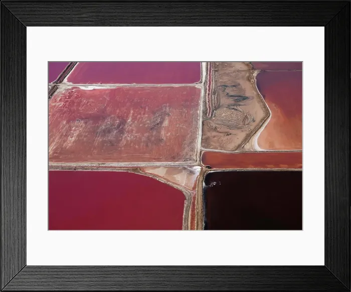 Framed Print : Aerial view of colorful salt pans Framed Print : Aerial view of colorful salt pans